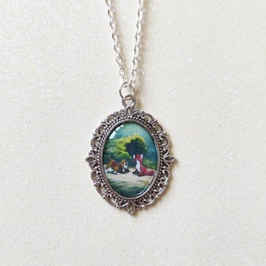 The Fox and The Hound Tod Copper Inspired Silver Cameo Charm Necklace