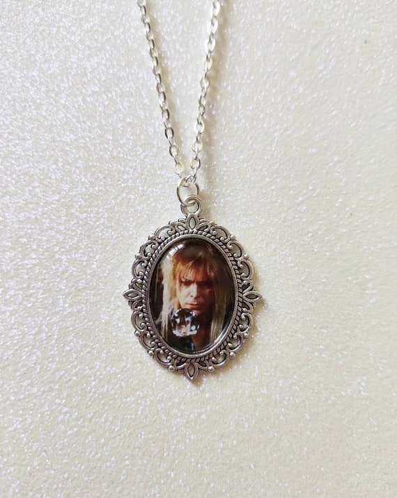 The Labyrinth Goblin King Jareth Cameo Charm Silver Necklace