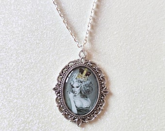 Ru Paul Drag Race Crown Silver Cameo Charm Necklace
