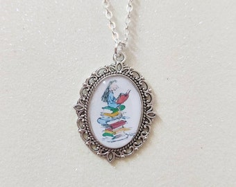 Roald Dahl Matilda Silver Cameo Charm Necklace