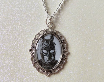 Donnie Darko Frank Rabbit Bunny Silver Cameo Charm Necklace