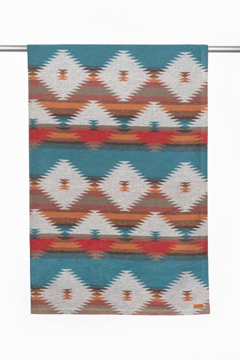 Large Southwest Wool Blend Pattern Blanket Native American | Etsy