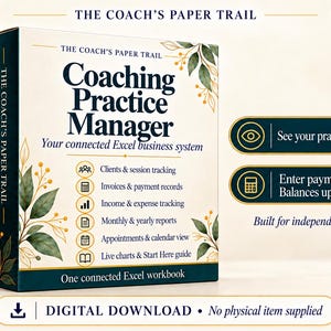 Coachingpraktikens affärschef: Klientspårning, fakturor, inkomster, utgifter och möteskalender