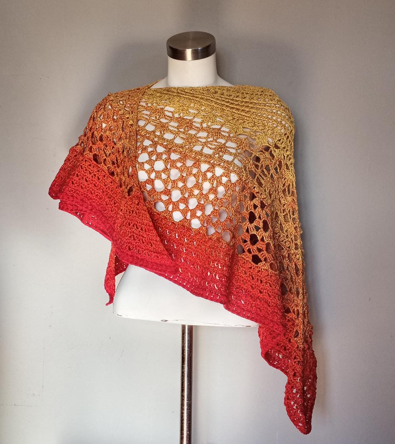 Crochet Cotton Shawl: Oversized Angel Wings Design