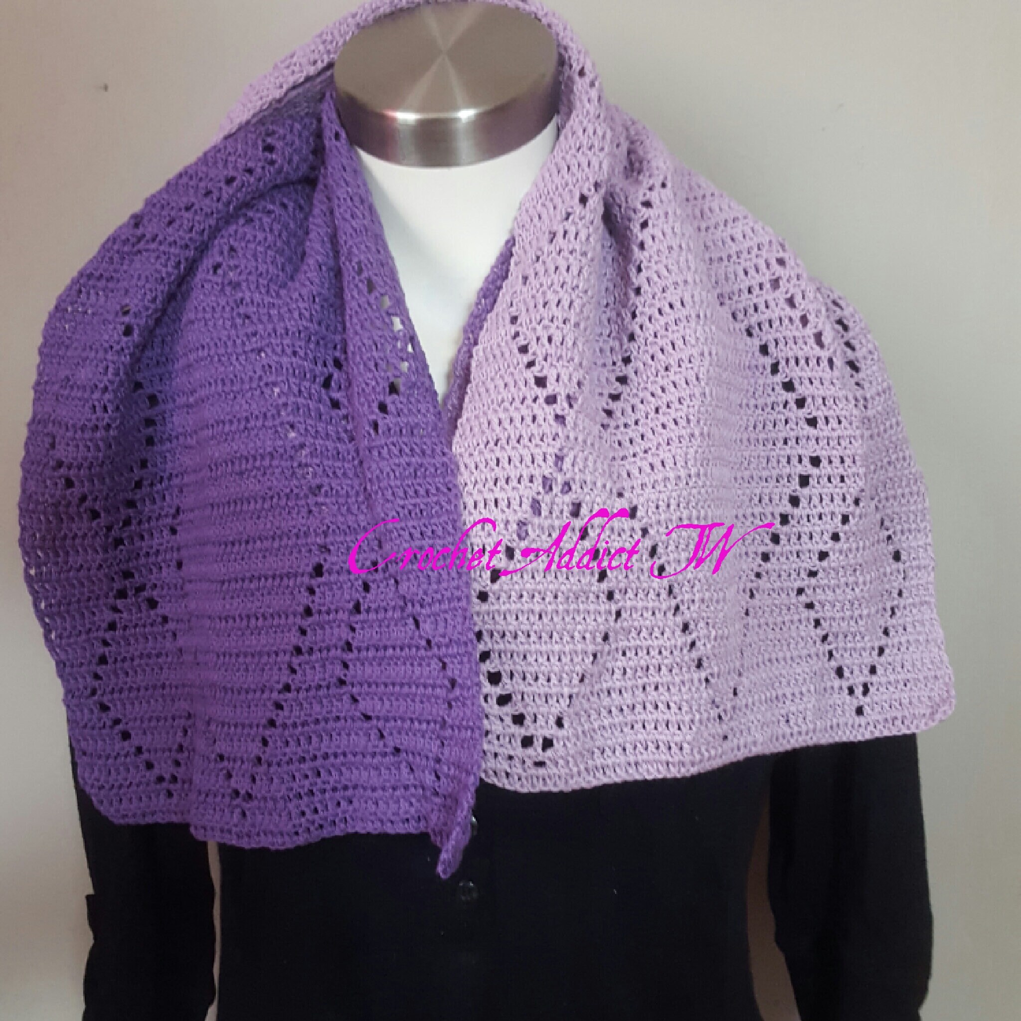 Crochet Infinity Scarf: Superwash Merino Wool, Peacock Green - Thumbnail 4