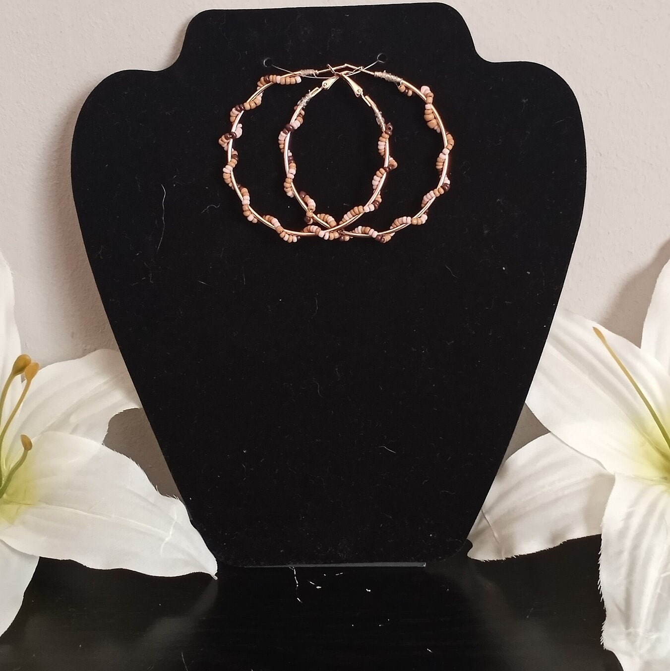 Beaded Hoop Earrings - Thumbnail 2