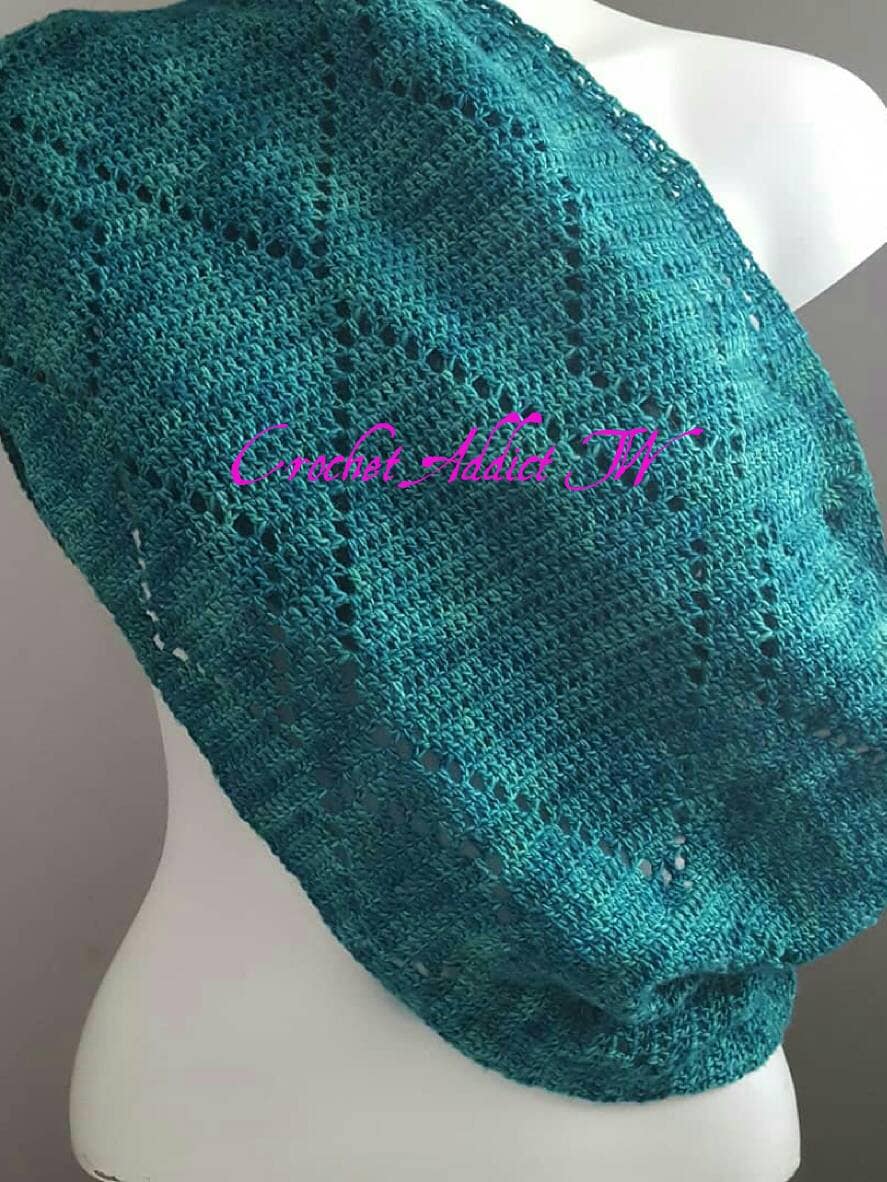 Crochet Infinity Scarf: Superwash Merino Wool, Peacock Green