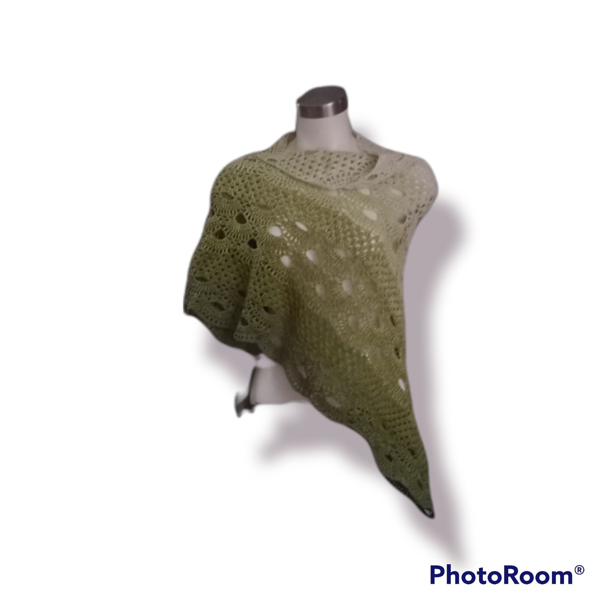 Crochet Cotton Wrap: Shamrock Green Shawl (1050yds)