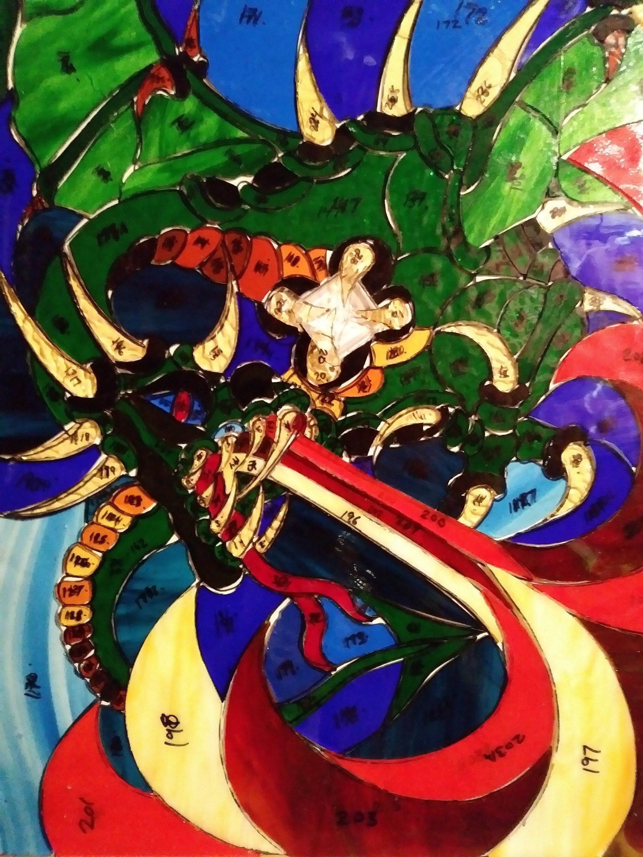 Dragon Breathing Fire Framed Glass Art Panel - Etsy