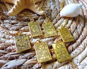 Tarot Pendant Tarot Cards Summer Jewelry Gold Miniature Tarot Tarot Necklaces Gift for Women Good Luck Future Foresight