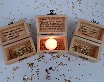 Taglio laser Scatola Vigilia di Natale-Compleanno della memoria scatola di legno artigianale