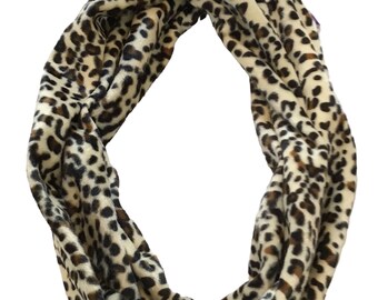 Sciarpa Infinito Stampa Ghepardo Leopardo - Unisex - Primavera/Estate - White Deer