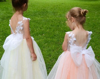Vestido de niña de flores amarillo, vestido de fiesta para niña, vestido de niña de flores amarillo, vestido de niña con tutú