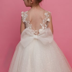 Sparkling flower girl dress, Glitter Tulle flower girl dress, sparkle flower girl dress, Tulle girl dress