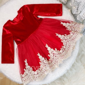Red Toddler Christmas Dress, Christmas Dress 18 Months, Toddler Girl Christmas Dresses