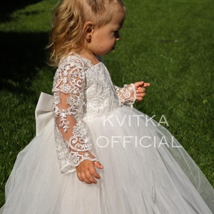 Christening Gown for Babies 0-24 Months, Classic Christening Gown, Lace Baptism Gown for Babies