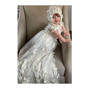 Lace Baptism girl dress,baptism dress for baby girl, Long skirt Baptism dress, Christening Gown set, Baptism girl gift, Baby blessing gown