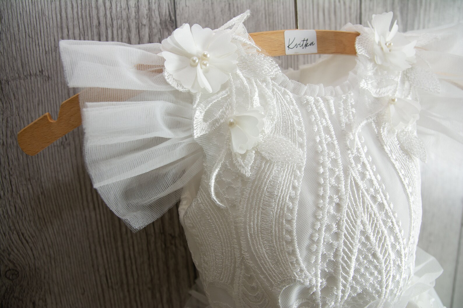 Baby Christening Bodysuit Tulle White Christening Gown With Etsy