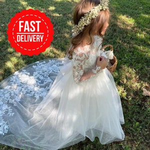 Ivory Flower Girl Dresses, Fast Shipping