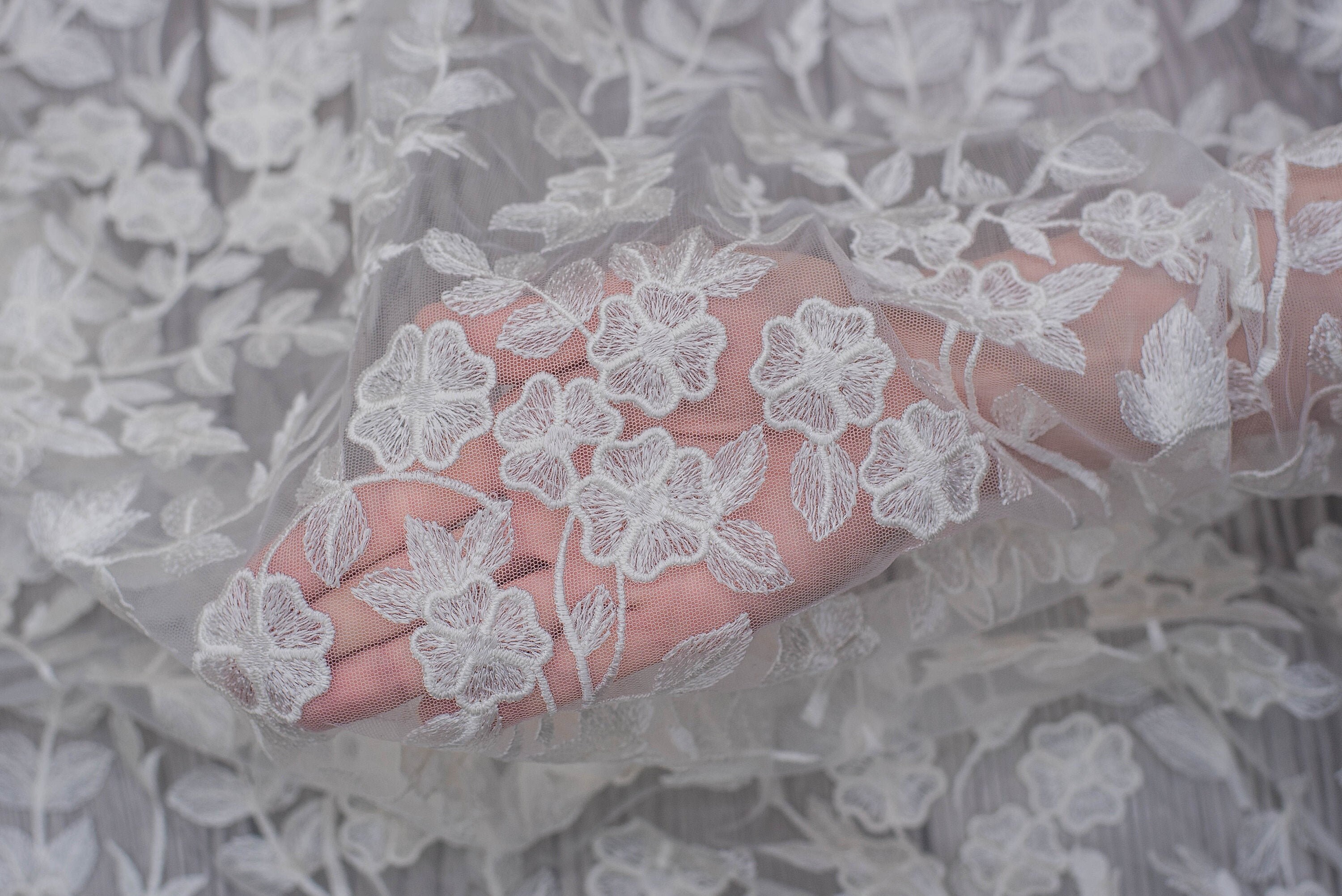 Boho Lace Fabric for Wedding Dress White Cotton Lace Fabric - Etsy