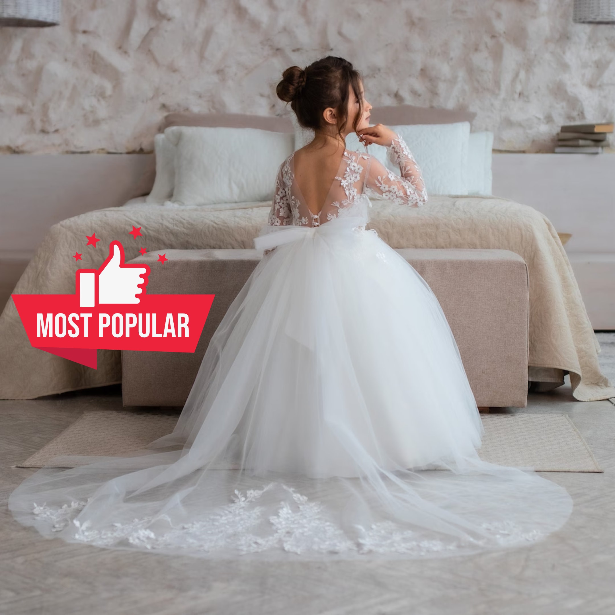 First communion dress with sleeves sales
