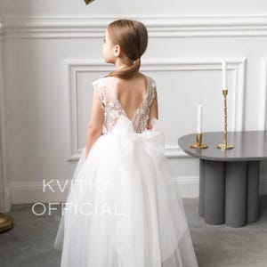 White Toddler Girl Dress, Tulle Flower Girl Dress, Wedding Girl Dresses, Puffy Toddler Dress