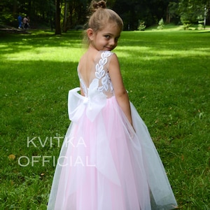 Pink flower girl dress, Flower girl dress lace, Tulle girl dress, Flower girl dress tutu, Pink baby dress, Pink birthday dress