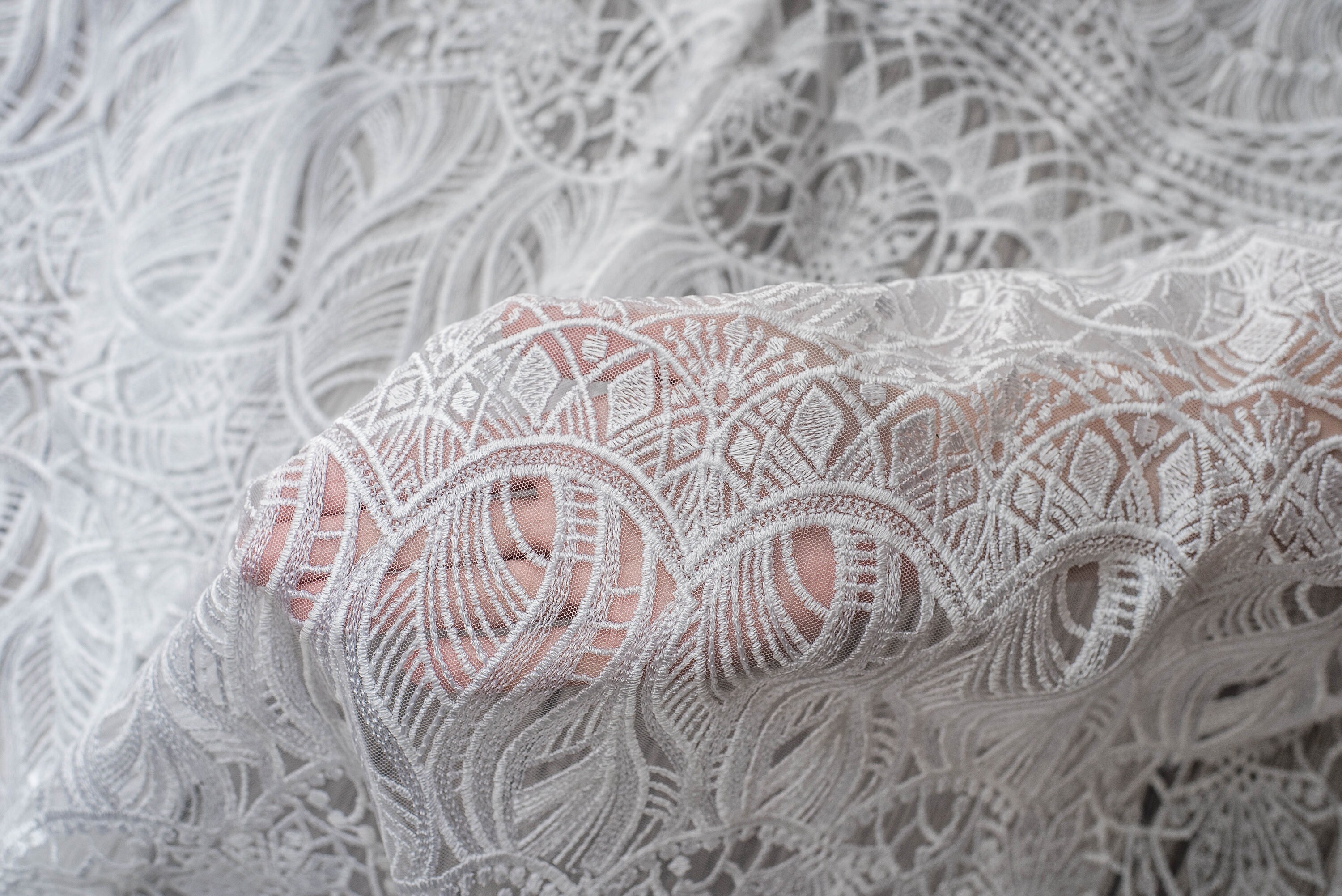 Ðridal Lace Fabric With Abstract Design Fashion Lace Fabric - Etsy