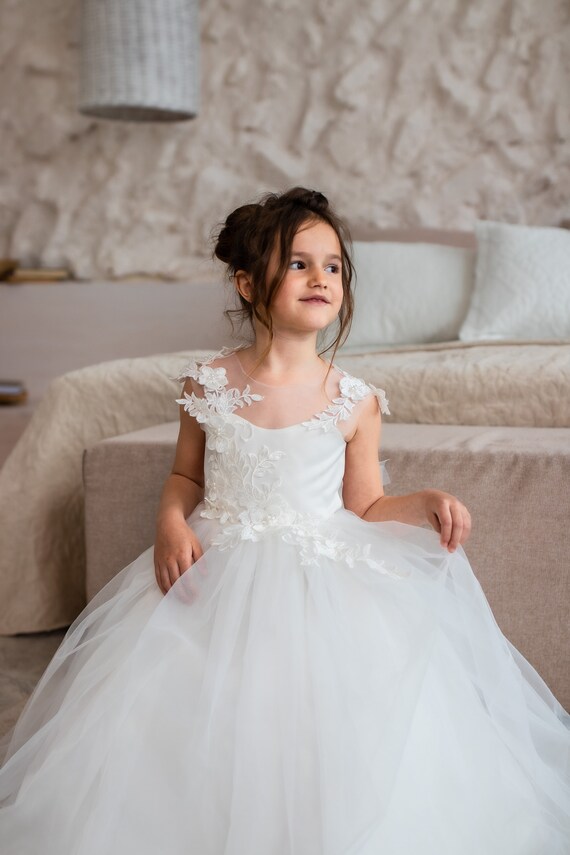 flower girl dresses for beach wedding Boho wedding flower girl dress, Ivory baby girl dress, Beach flower gi   Colibri Fashion Studio