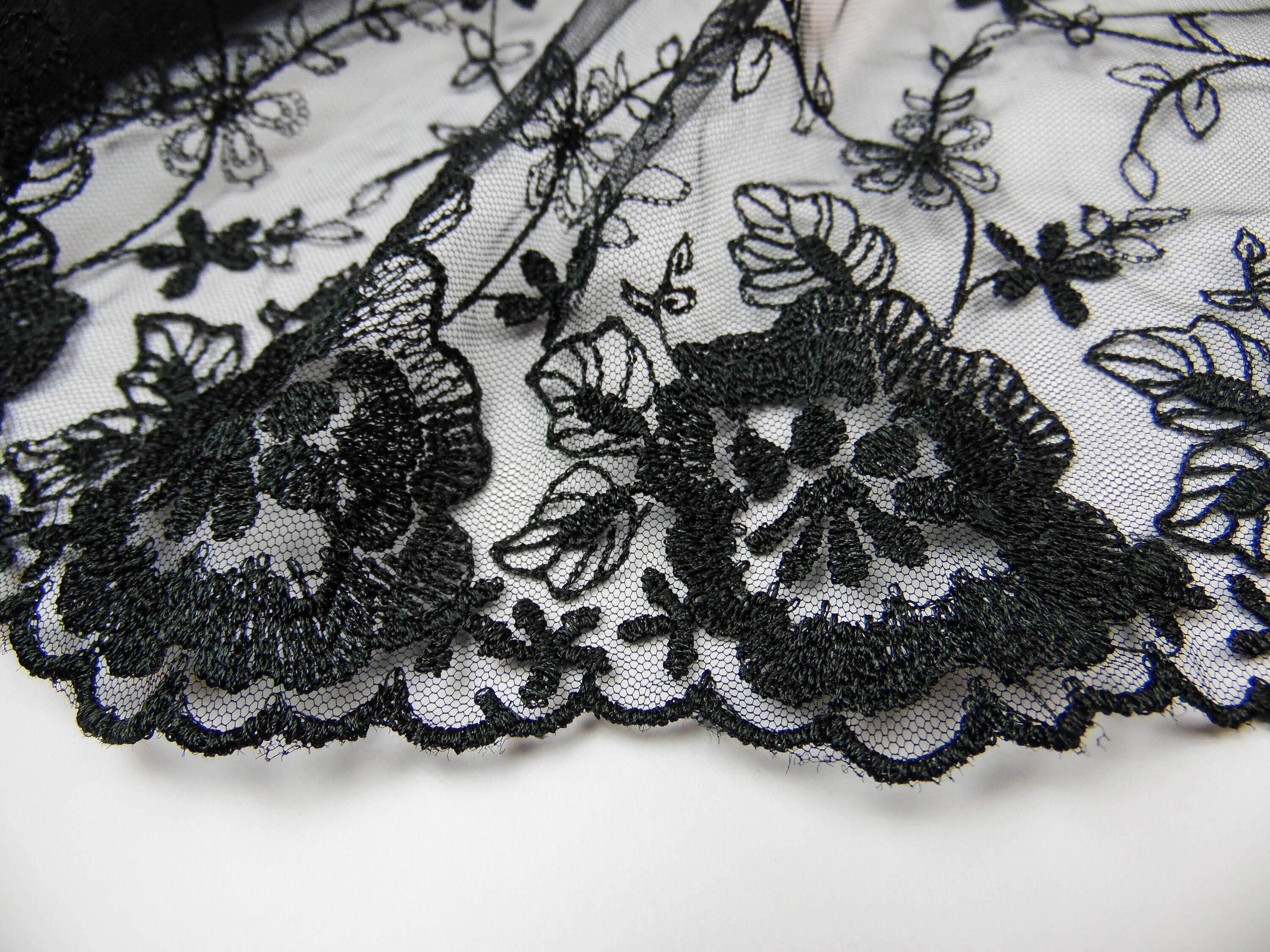 Floral Lace Trim Black Cotton Lace Black Venice Lace - Etsy