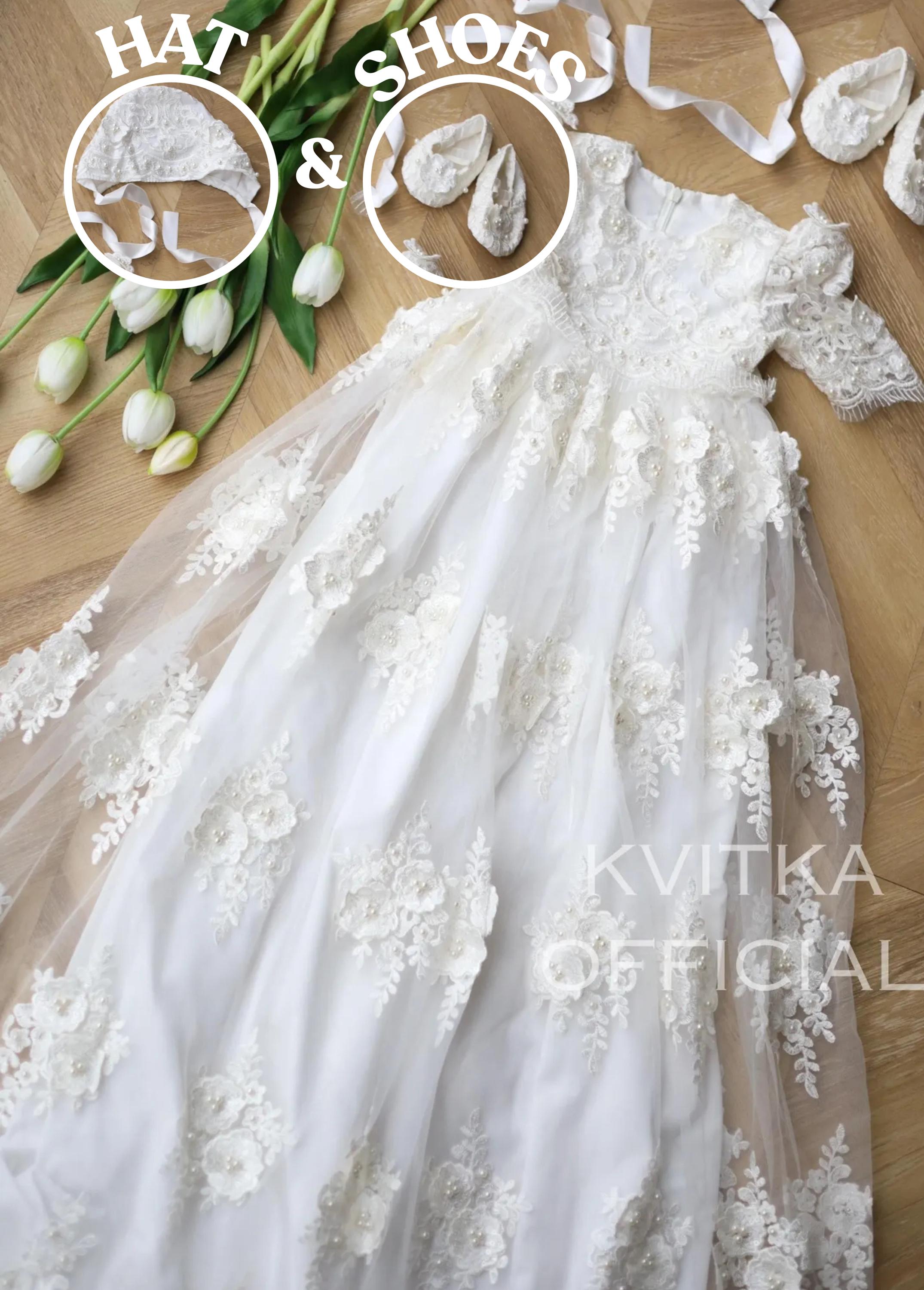 slim fit dress slacks Quinn Ivory Christening Gown main image 0