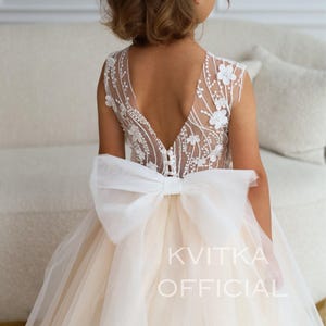 Lace Dress with Sequins and Lace, Toddler Girl Dress, White Tulle Flower Girl Dress, Weddings