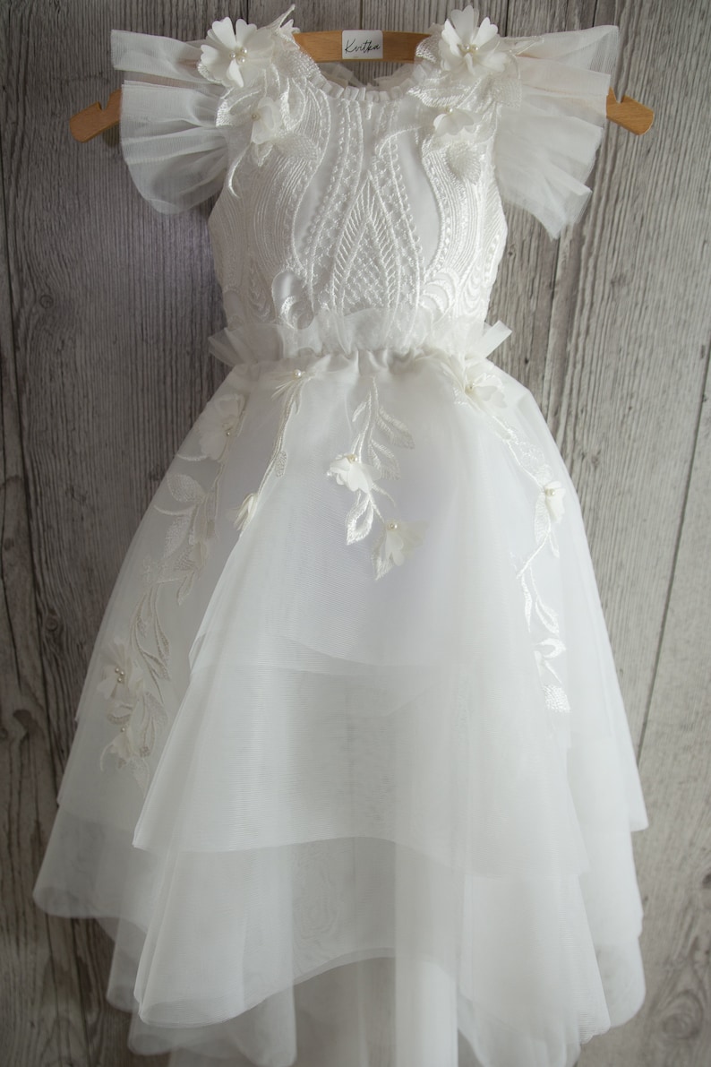 Baby Christening Bodysuit Tulle White Christening Gown With Etsy