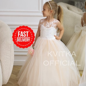 Flower girl dress, Girl wedding dress, Flower Girl Wedding Dress,  Baby Kids Girls Dress