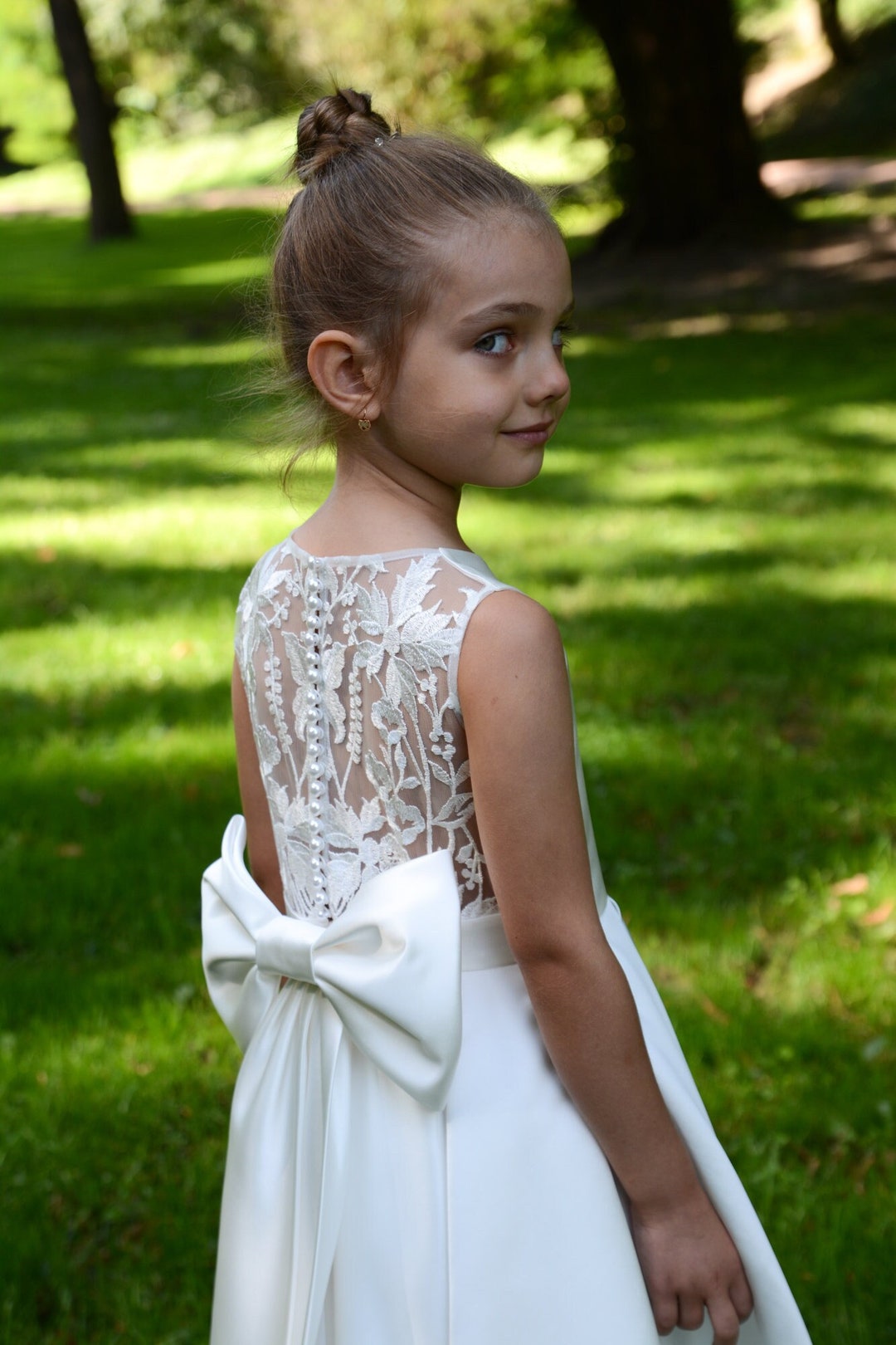 Toddler Satin Dress Tulle Flower Girl Dress Tutu Flower Girl Etsy