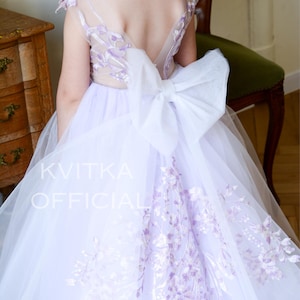 Lilac Purple flower girl dress, bohemian Flower Girl Dress, Girl ball gown, lavender flower girl dress
