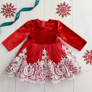 Red Toddler Girl Holiday Dresses,