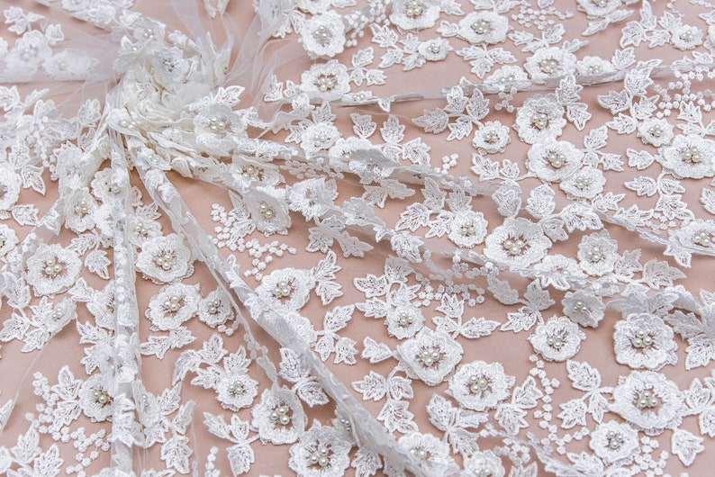 WL 0197 3d flowers lace for wedding and evening dresses lace dress sequin lace fabric boho wedding dress