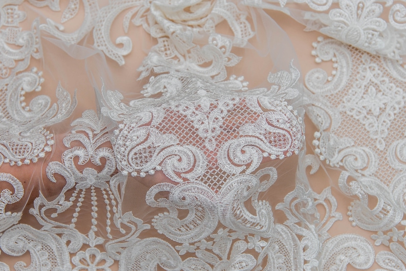 Bridal Dress Lace Fabric Wedding Lace Fabric Floral Lace Etsy