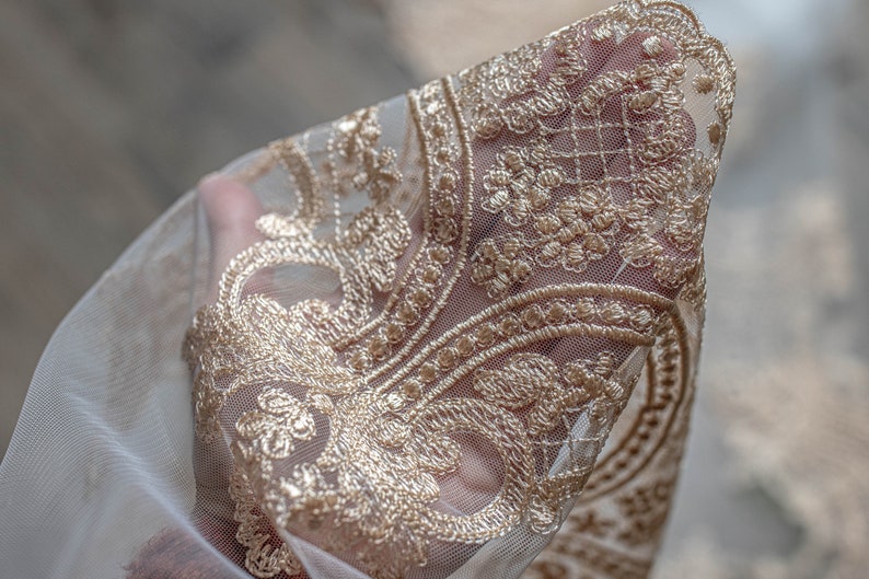 Beige lace trimming fabric trim beige fabric lace trimming for wedding dress,