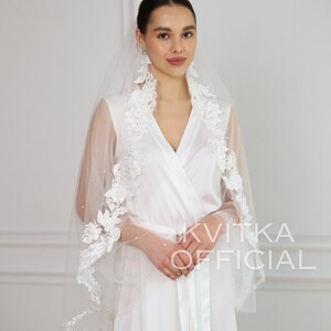 Wedding veil short veil wedding lace bridal veil lace veil elbow veil chapel length veil fingertip veil