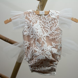 Newborn Romper Prop, Newborn Lace Romper, Short Sleeve Romper, Newborn Photo Prop, Photography Prop,  Lace Romper Prop,  Baby Props
