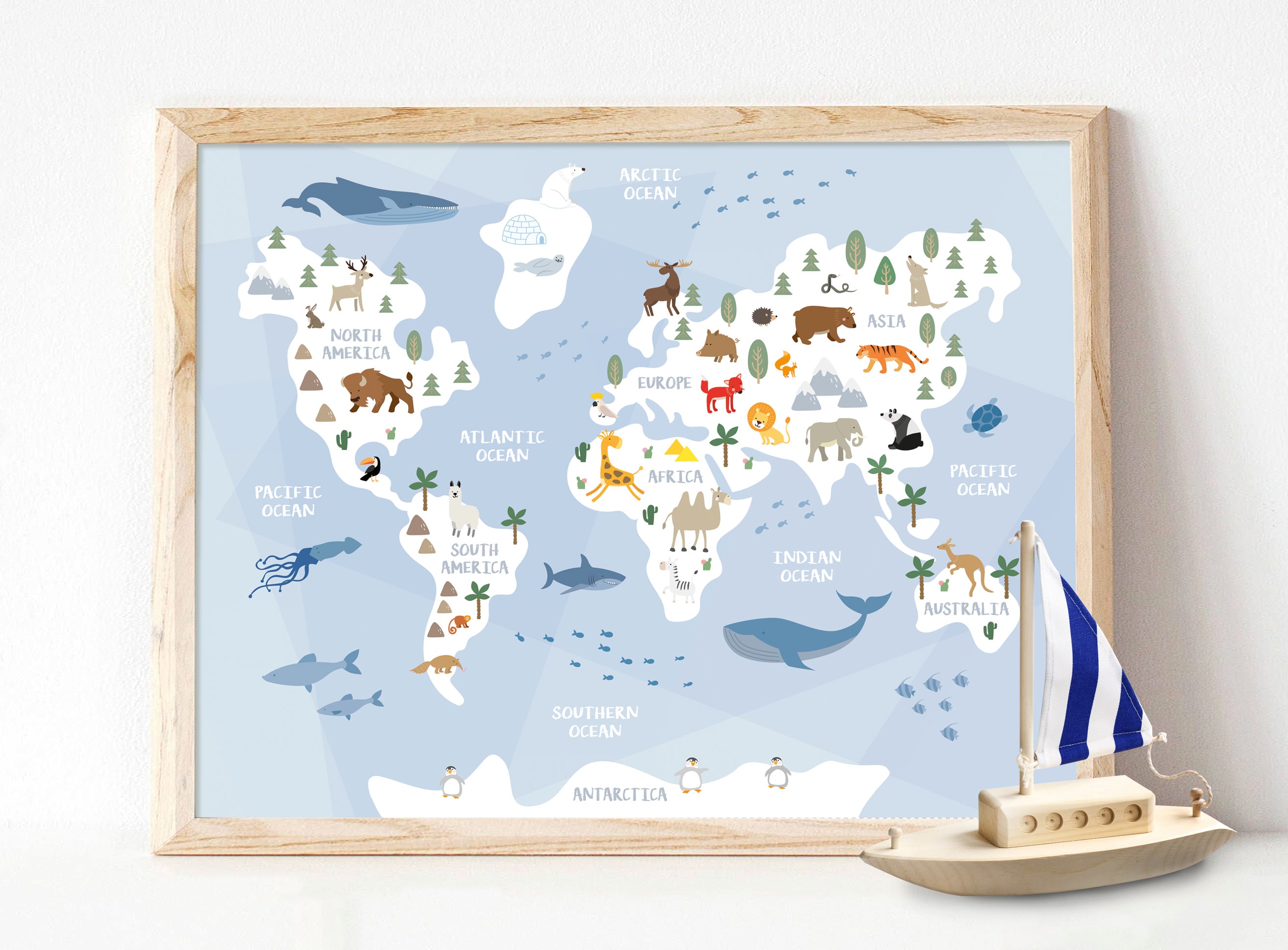 Nursery World Map Nursery Printable World Mapmap Nursery Etsy