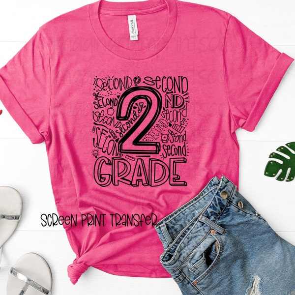 2nd Grade Screen Print Transfer - Screen Print - Back to School transfer - Teacher screen print - Second Grade Screen Print Transfer