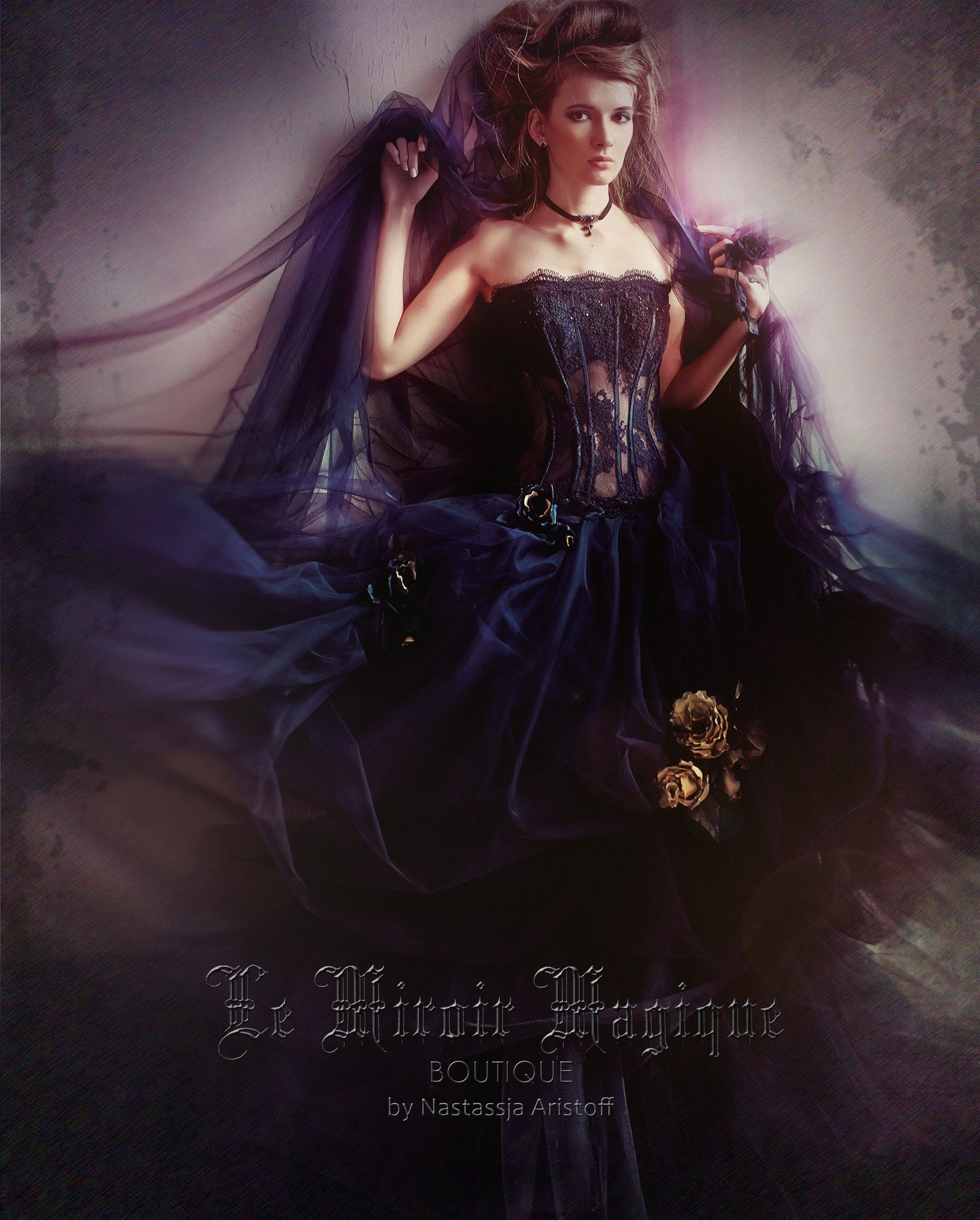 Black Wedding Dress. Princess Wedding Dress. Black Lace Corset. Black Fluffy Wedding Dress. Ball 