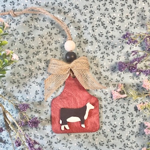 Black and White Hereford Cow Hanging Ornament