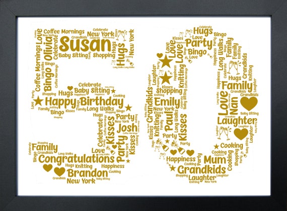 Personalised Birthday Gifts 50th Birthday Gifts for Her Keepsake