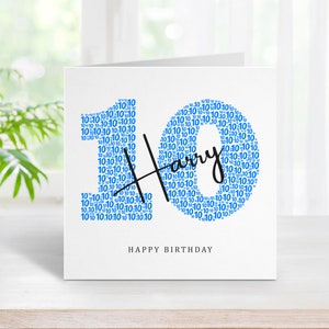 Personalised 10th Birthday Card - Tenth Birthday Card for 10 Year Old Boys Ten Son Grandson Nephew Godson Brother Him BC1170