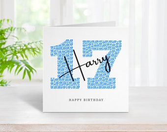 Personalised 17th Birthday Card - Seventeenth Birthday Card for 17 Year Old Boys Seventeen Son Grandson Nephew Brother Him  BC1178