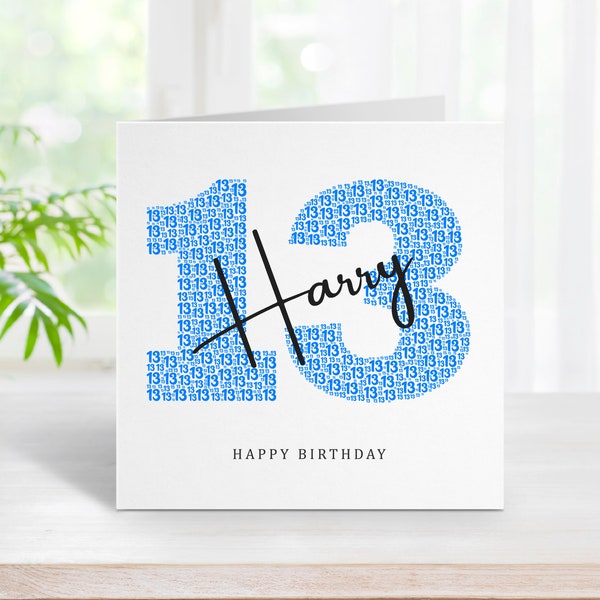 Personalised 13th Birthday Card - Thirteenth Birthday Card for 13 Year Old Boys Teenager Son Grandson Nephew Brother Him BC1046